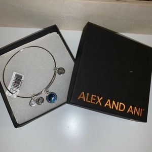 🐳 Alex & Ani Silver Aquamarine BirthstoneBracelet